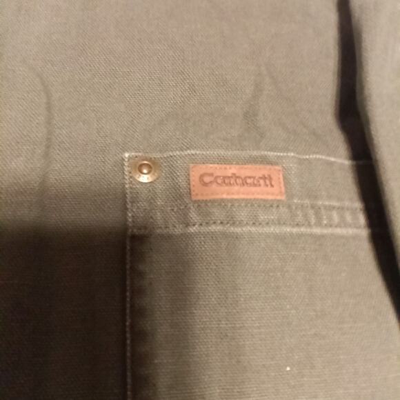 Carhartt 2XL Long Sleeve Shacket Green Flannel Lined Button Up Workwear C Pics - Picture 5 of 13